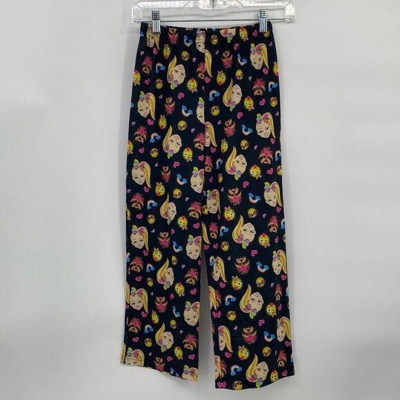 Jojo Siwa Pajama Pants Dog Bows Black with Print Girls size 10 - Picture 1 of 4